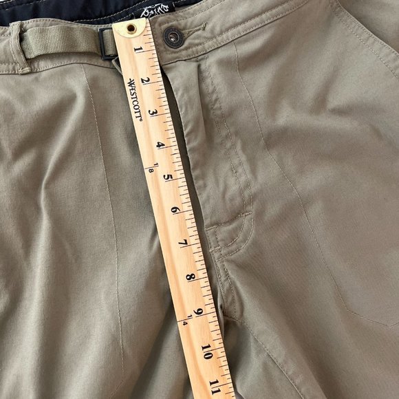 Prana Nylon Hiking Pants Convertible Roll Up Stretch Brown Mens Size Large - Picture 11 of 12